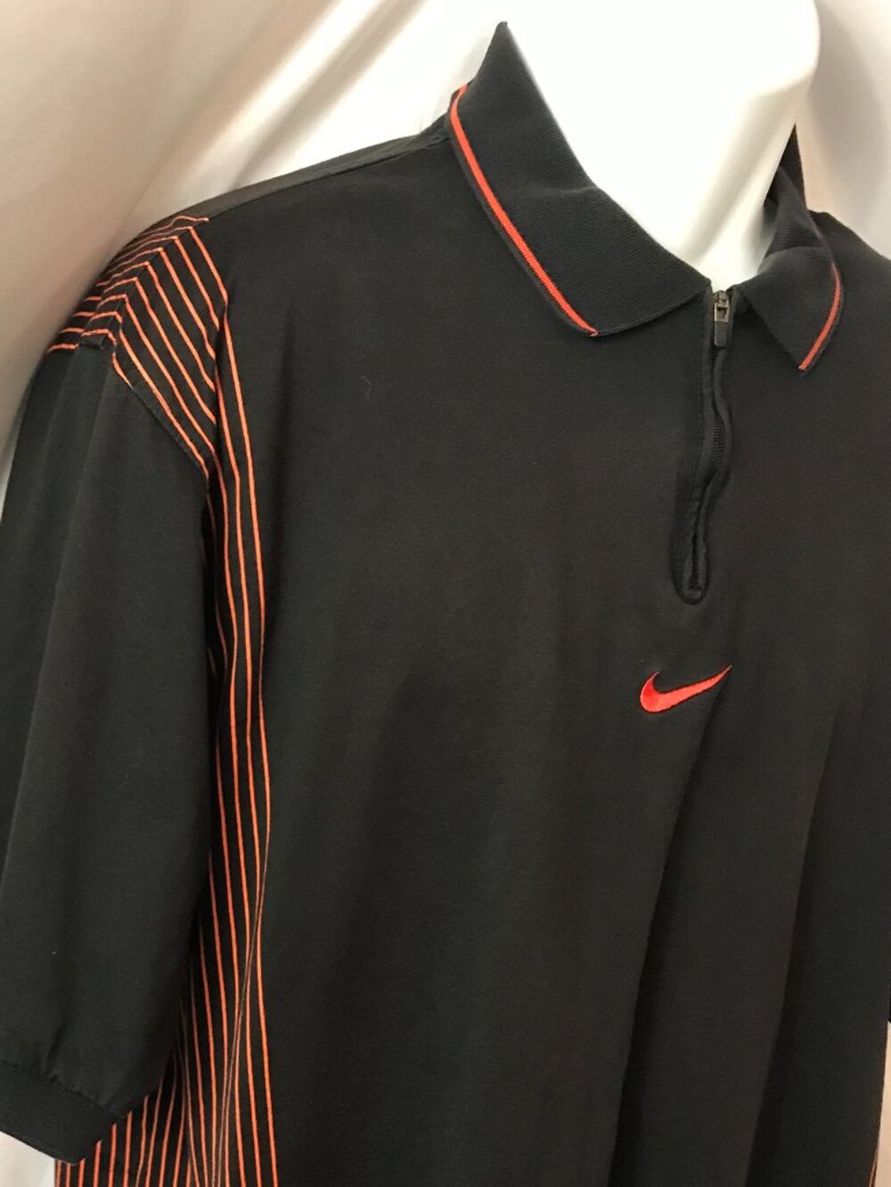 Nike VINTAGE Quarter Zipper Two Tone Activewear Activewear Sport Cut Polo Shirt - Picture 4 of 7